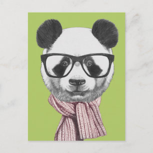 Winter Ready Panda Beer Briefkaart