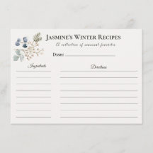 Winter Recept Kaart – Keuken Briefpapier