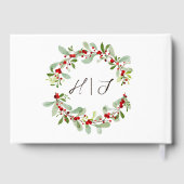 Winter Red Berries Greenery Mariage Livre d'or (Verso)