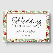 Winter Red Berries Greenery Mariage Livre d'or (Recto)