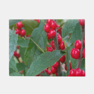 Winter Red Berries Holiday Schilderachtig Kerstmis Deurmat