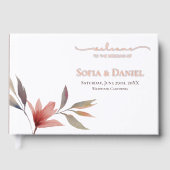 Winter Red Flower Waterverf bruiloft Gastenboek (Voorkant)