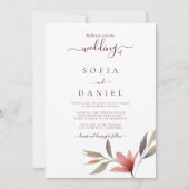 Winter Red Flower Waterverf bruiloft Kaart (Voorkant)