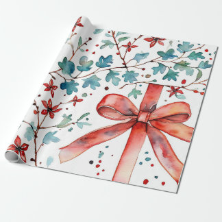 Winter Red Glow Ornament Wrap Cadeaupapier