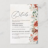 Winter Red Greenery Pinecone Mariage Détails Carte (Devant)