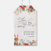 Winter Red Greenery Pinecone Trouwcadeau Label Cadeaulabel (Voorkant)