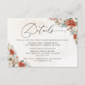 Winter Red Greenery Pinecone Wedding Details Kaart (Voorkant)