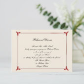 Winter Red Mistletoe Wedding Rehearsal Dinner Kaart (Staand voorkant)