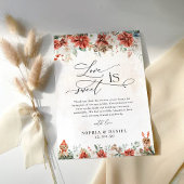 Winter Red Pinecone Wedding Flat Bedankt Kaarten