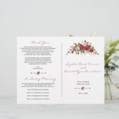 Winter Red Poinsettia Wedding Programme (Staand voorkant)