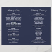 Winter Red White Flowers Lace Navy Wedding Program Flyer (Achterkant)