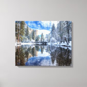 Winter Reflection op Yosemite Canvas Afdruk (Voorkant)