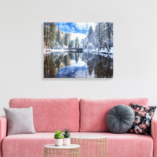 Winter Reflection op Yosemite Canvas Afdruk (Insitu (Woonkamer))