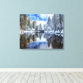 Winter Reflection op Yosemite Canvas Afdruk (Insitu (Houten vloer))