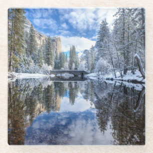Winter Reflection op Yosemite Glazen Onderzetter
