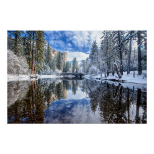 Winter Reflection op Yosemite Perfect Poster