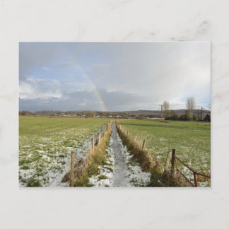 Winter Regenboog Arnside Moss Briefkaart