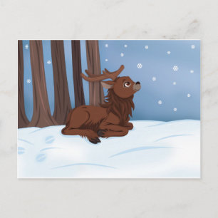 Winter Reindeer Briefkaart