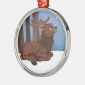 Winter Reindeer Metalen Ornament (Links)