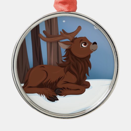 Winter Reindeer Metalen Ornament (Voorkant)