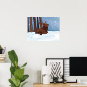 Winter Reindeer Poster (Thuiskantoor)