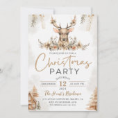 Winter rendieren bloemenkerstfeest kaart (Voorkant)