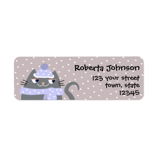 Winter Return Address Etiket (Voorkant)