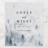 Winter Reverie | Aangepaste bruiloft Wijn Etiket (Enkel label)