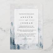 Winter Reverie bruiloft Folie Uitnodiging (Voorkant)