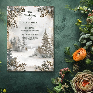 Winter Reverie bruiloft Kaart