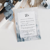 Winter Reverie Monogram Wedding Silver Folie Uitnodiging