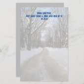 Winter Road - Aangepast kerstschrijfpapier Briefpapier (Voorkant / Achterkant)
