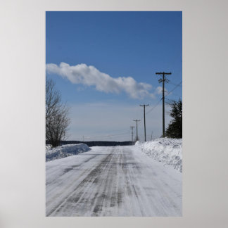 Winter Road Scenery QC, Canada Poster