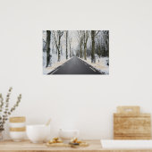 Winter Road Wooden Poster (Keuken)