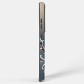 Winter Robin neergestreken op Frosted Roos Branch Samsung Galaxy Hoesje (Rechterkant)