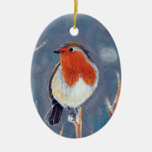 Winter Robin Schilderen Keramisch Ornament