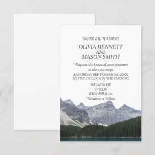 Winter Rocky Mountain Lake Country Wedding Kaart