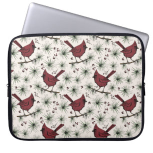Winter Rode Kardinalen Kerstpatroon Laptop Sleeve