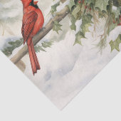 Winter Rode Kardinalen Vogelhuis Ivy en bessen Tissuepapier (Detail)