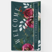 Winter Rode Rozen Kerstmis Corporate Party Welkom Spandoek (Verticaal)