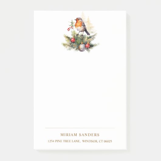 Winter Roodborst Kerst  Post-it® Notes (Voorkant)