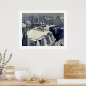 Winter Rooftops Paris Caillebotte Poster (Keuken)