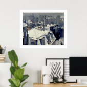Winter Rooftops Paris Caillebotte Poster (Thuiskantoor)