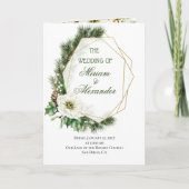 Winter Roos Dennen Hulst Kerst Huwelijksprogramma Programma (Voorkant)