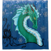 Winter Roos Dragon Douchegordijn (Voorkant)