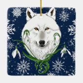 Winter Roos Dragon Keramisch Ornament (Achterkant)