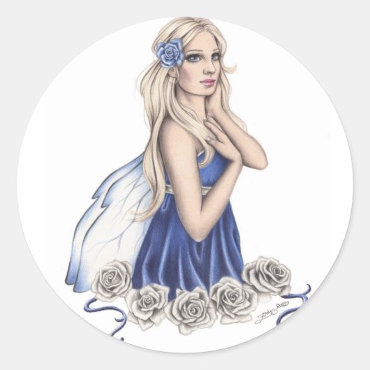 Winter Roos Fairy Sticker (Voorkant)