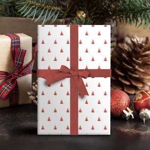 Winter Roos Gold en witte kerstboomfeestdag Cadeaupapier