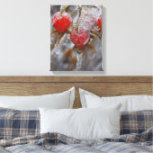 Winter Roos Hips Canvas Afdruk (Insitu (Slaapkamer))