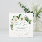 Winter Roos Pine Holly Wedding Bedankt (Staand voorkant)